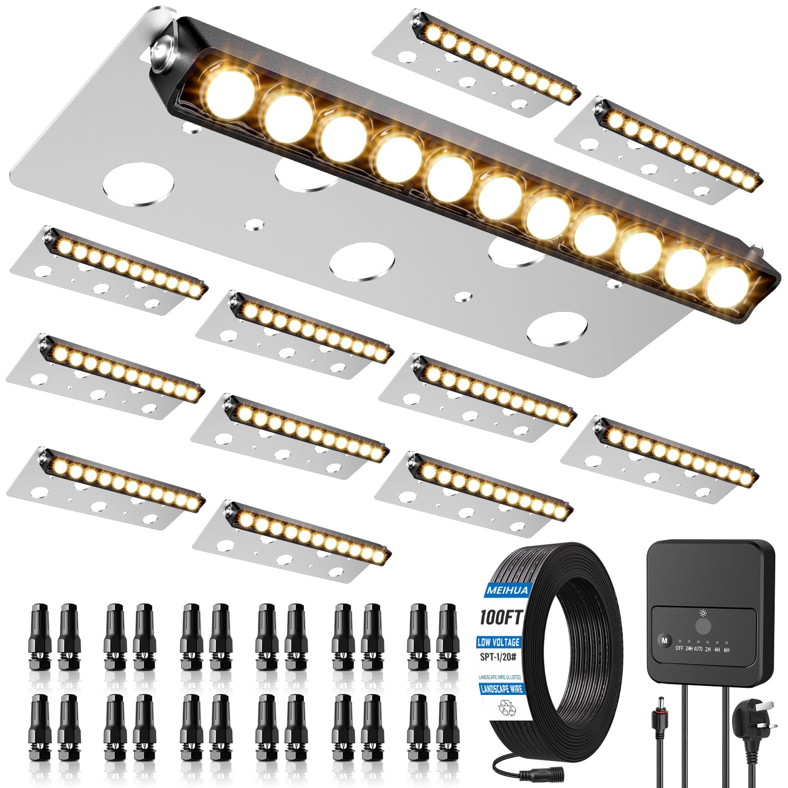 All-in-One Low Voltage Landscape Lighting Kit PathwayLight 2700K Step Light