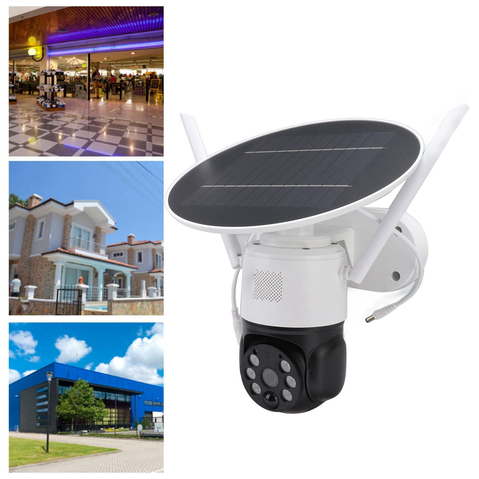 ASHATA Telecamera di Sicurezza Solare, Wireless 4G per Esterni con Visione