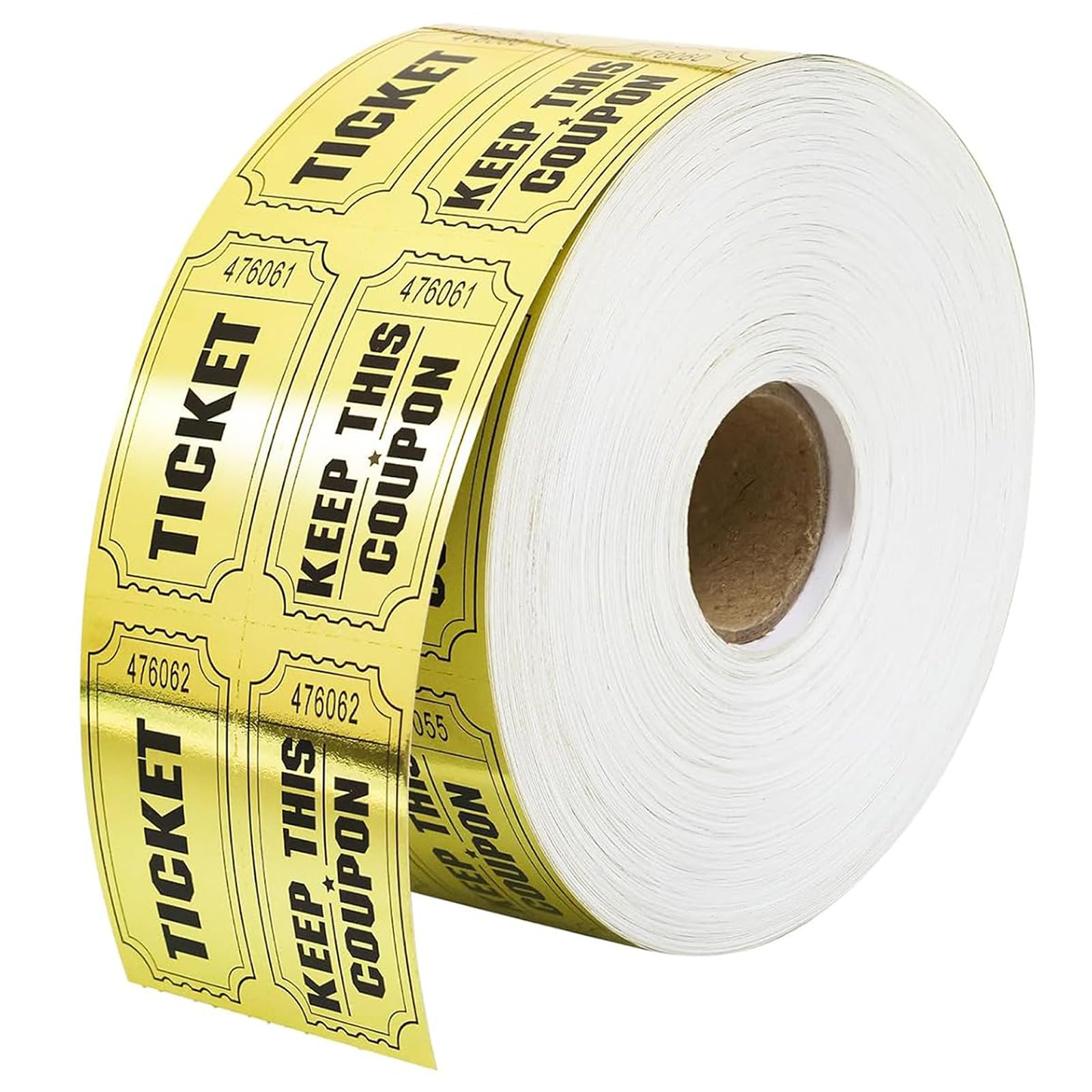 Wonninek Raffle Tickets Double Rolls, 000-999 Consecutively Numbered Prize Tickets Metallic Gold Foil Drink Tokens for Party Events Prize Reward Fundraiser Drawing Carnival Giveaways Supplies - Gold