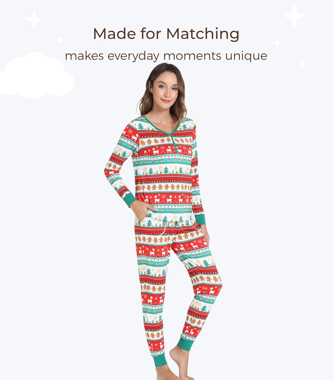 Women's Pajamas Set-Viscose Made from Bamboo,V Neck Long Pjs with Pants Cool Sleepwear Soft Loungewear with Pockets - Image 2