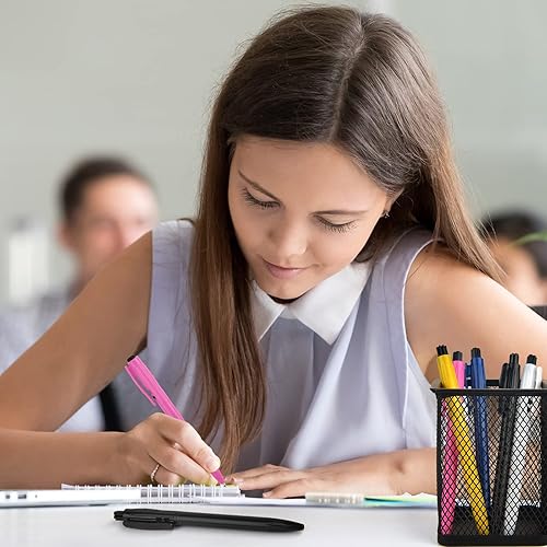 Miniatura 6 de Zuazaor 300 bolígrafos retráctiles baratos al por mayor de 0.028in, tinta azul, para oficina, escuela, restaurante (multicolor)