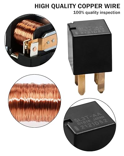 Miniatura 2 de Relé multiusos de 12 V y 4 pines para reemplazar 5L3T-AA 8T2T-CA, relé de arranque de bomba de aceite automotriz, paquete de 4