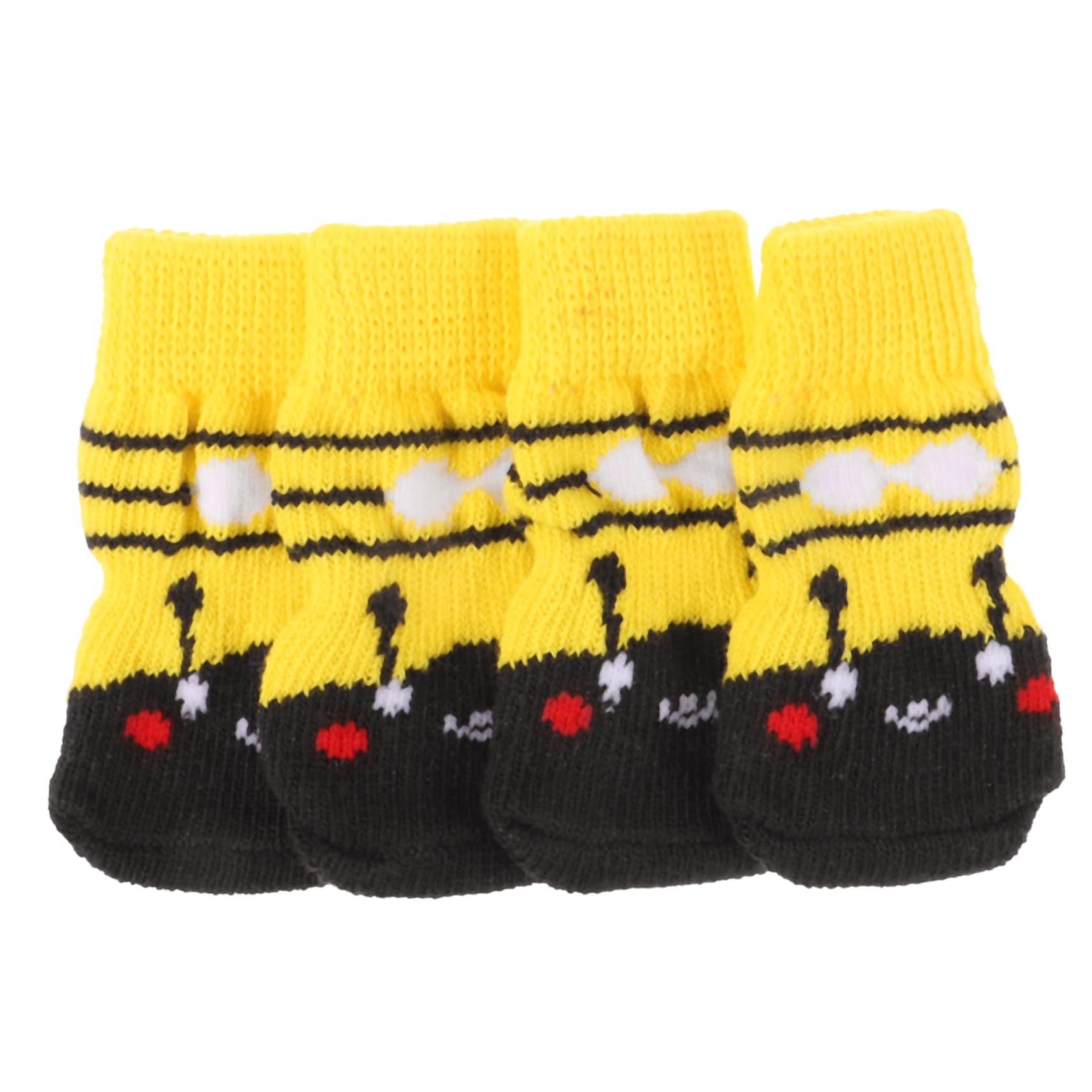 ERINGOGO 4Pcs Breathable Pet Socks for Dogs Non Slip Paw Protectors Adorable Winter Wear Resistant Cotton Socks for Indoor Use