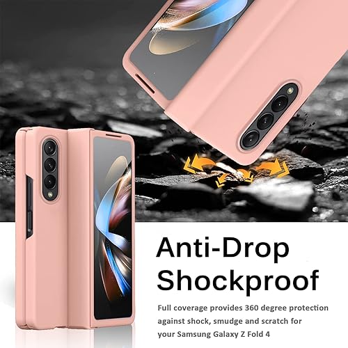 Miniatura 5 de Miimall Funda compatible con Samsung Galaxy Z Fold 4 con protector de vidrio duro todo incluido, antihuellas, a prueba de golpes, con bisagra, para