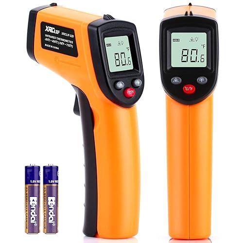 Miniatura 7 de Termómetro infrarrojo láser digital sin contacto, -58℉~ 752℉ (-58.0 °F ~ 752.0 °F) Pistola de temperatura IR de mano con emisividad ajustable