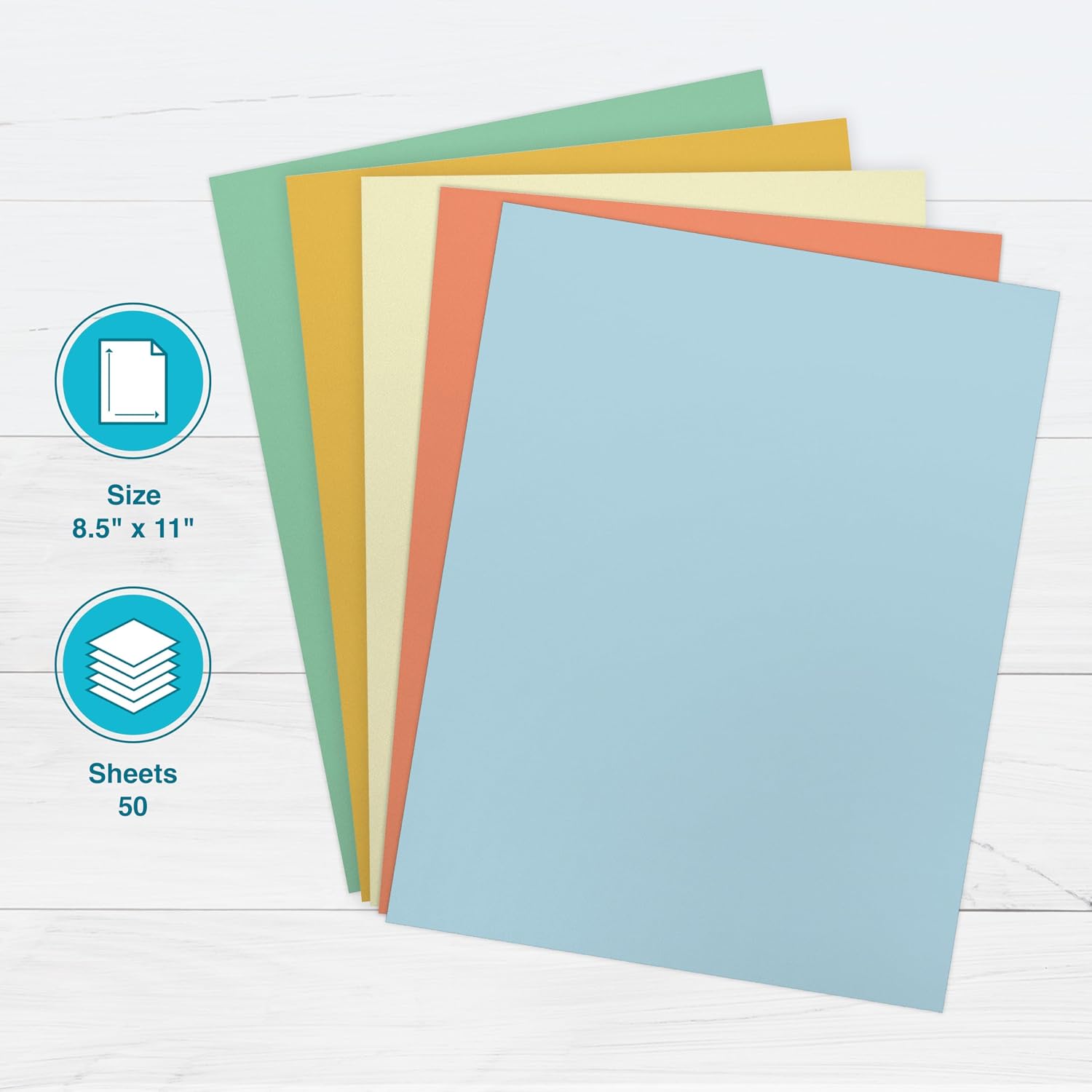 PrintWorks Boho Rainbow Cardstock 8.5" x 11" - 50 Sheets - 5 Assorted Boho Tones - Ideal for School & Craft Projects - 67 lb/147 gsm & 90 lb/165 gsm - Made in the USA - SFI® Certified (00660)