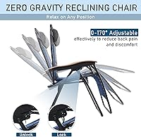 Vista 7 de PHI VILLA Sillón de descanso acolchado extra grande XL de gravedad cero, reposabrazos anchos reclinables ajustables con soporte para tazas, soporta