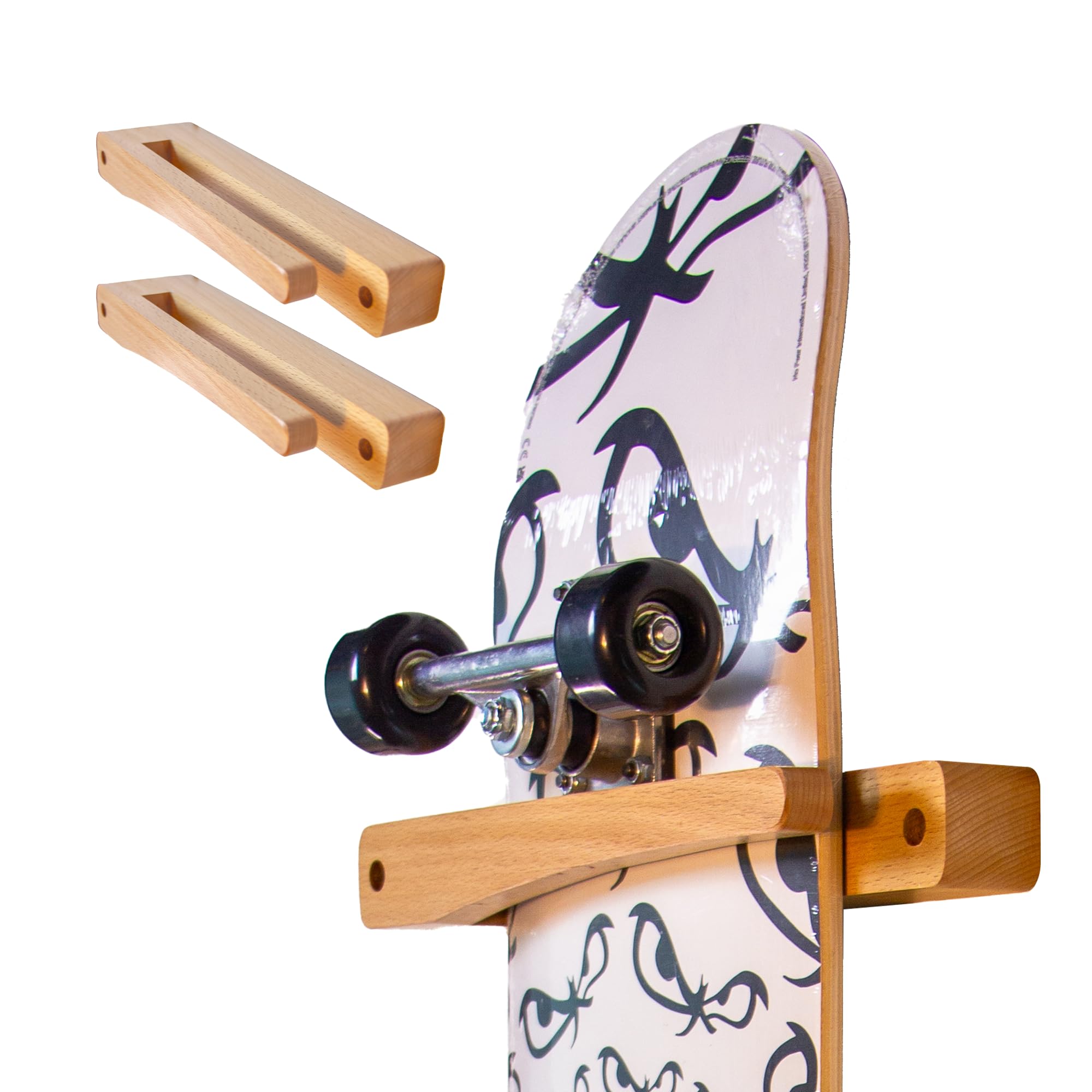 Vertical Skateboard Wall Mount - Wooden Skateboard Rack Hanger