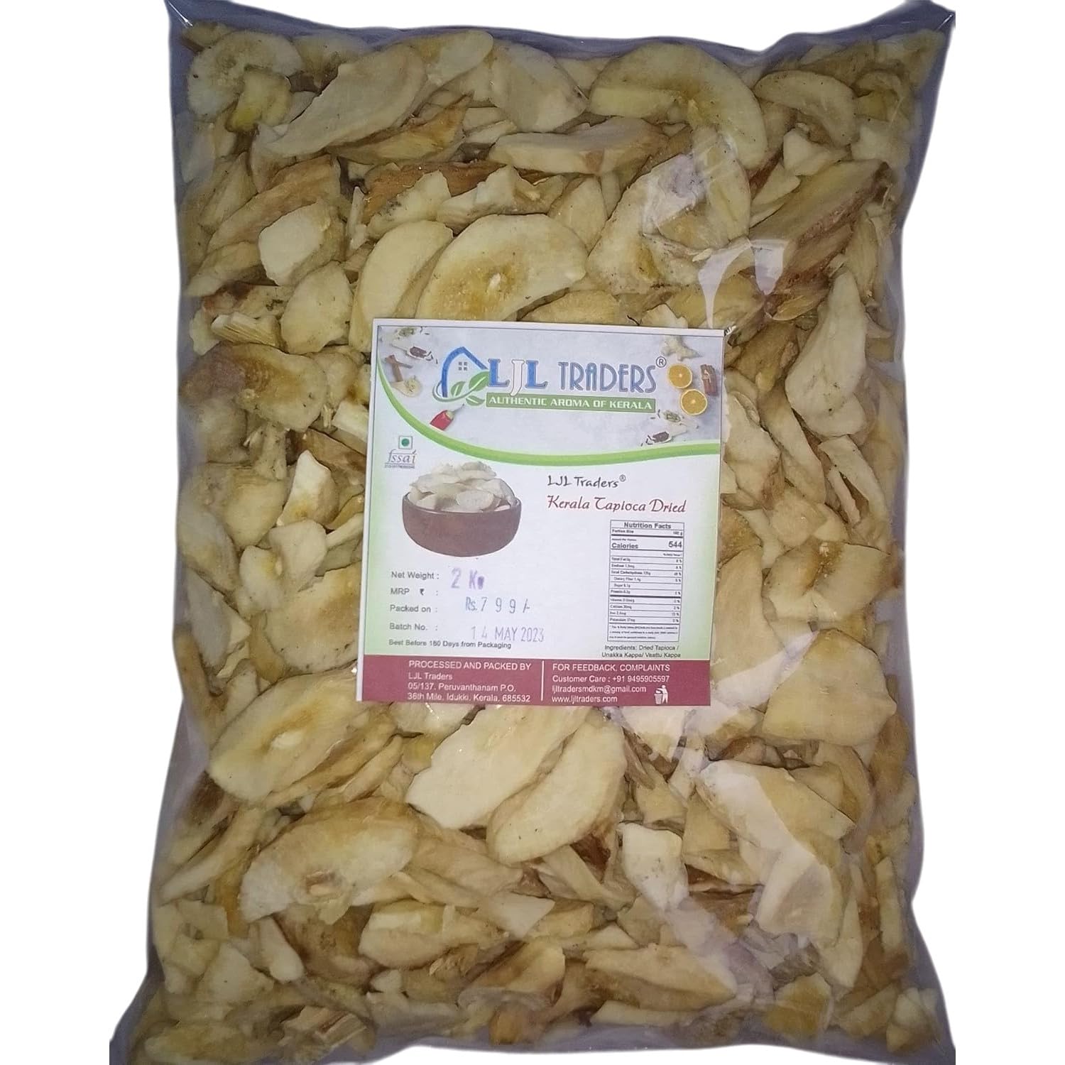 LJL Traders Tapioca Dried (Unakka Kappa/Vaattu Kappa Cassava- Natural & Organic- Kerala Product) 2 Kg-image-10