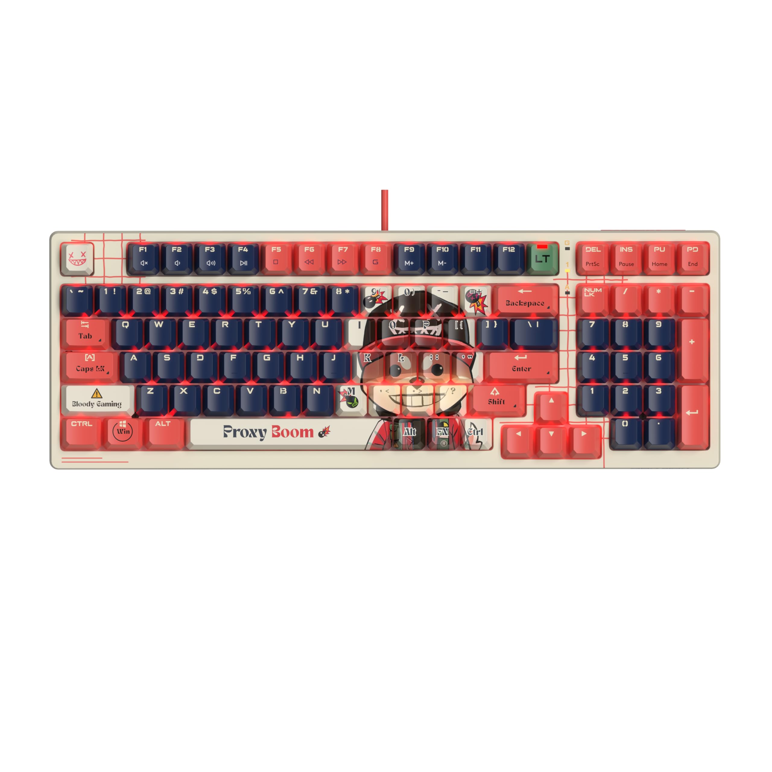 Bloody AT98 Boom Optical Mechanical Gaming Keyboard 98 Key Compact Layout RGB Backlit Exact Reset System | Alpha Optical Switch