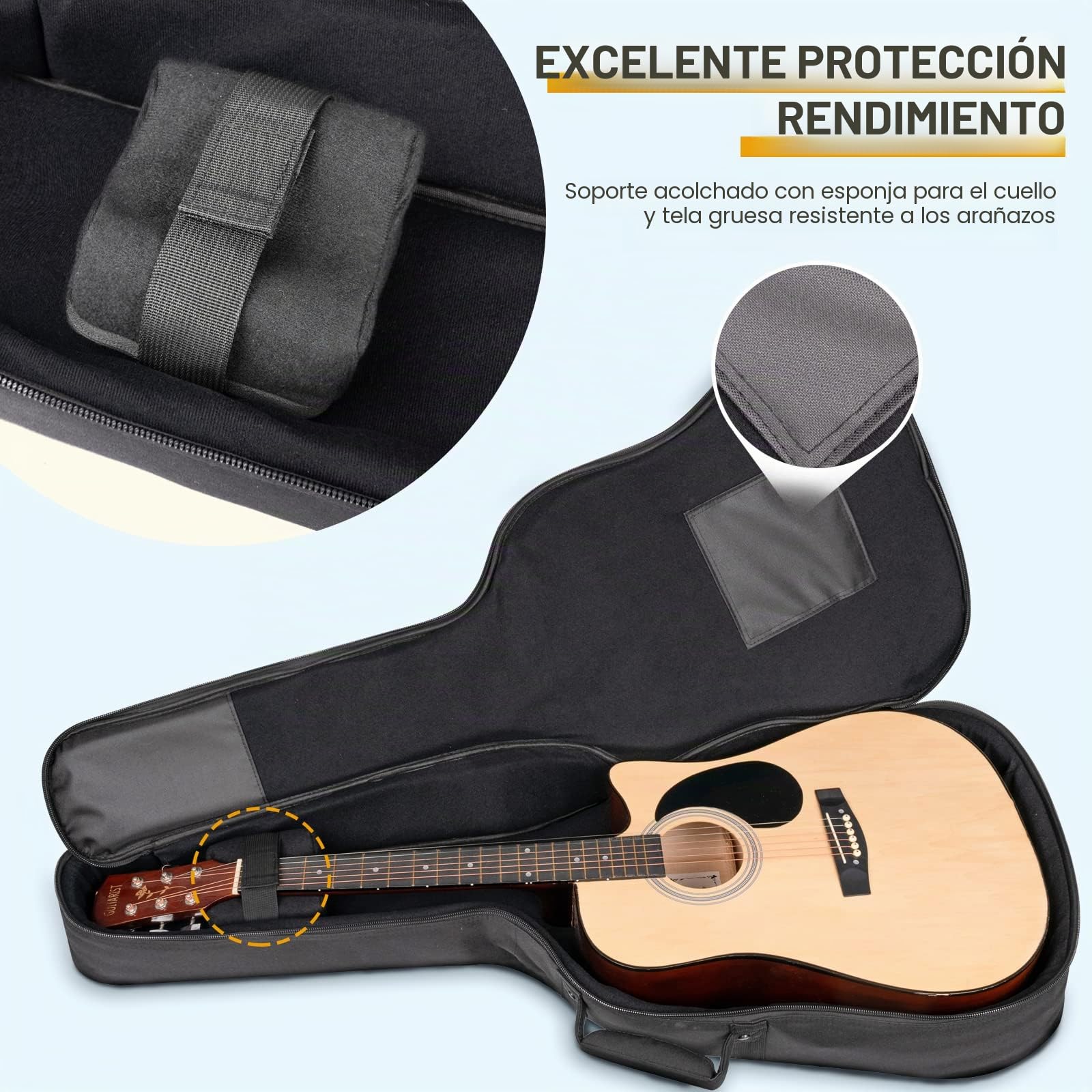 CAHAYA Funda Acolchada para Guitarra (18 mm, Resistente al Agua)