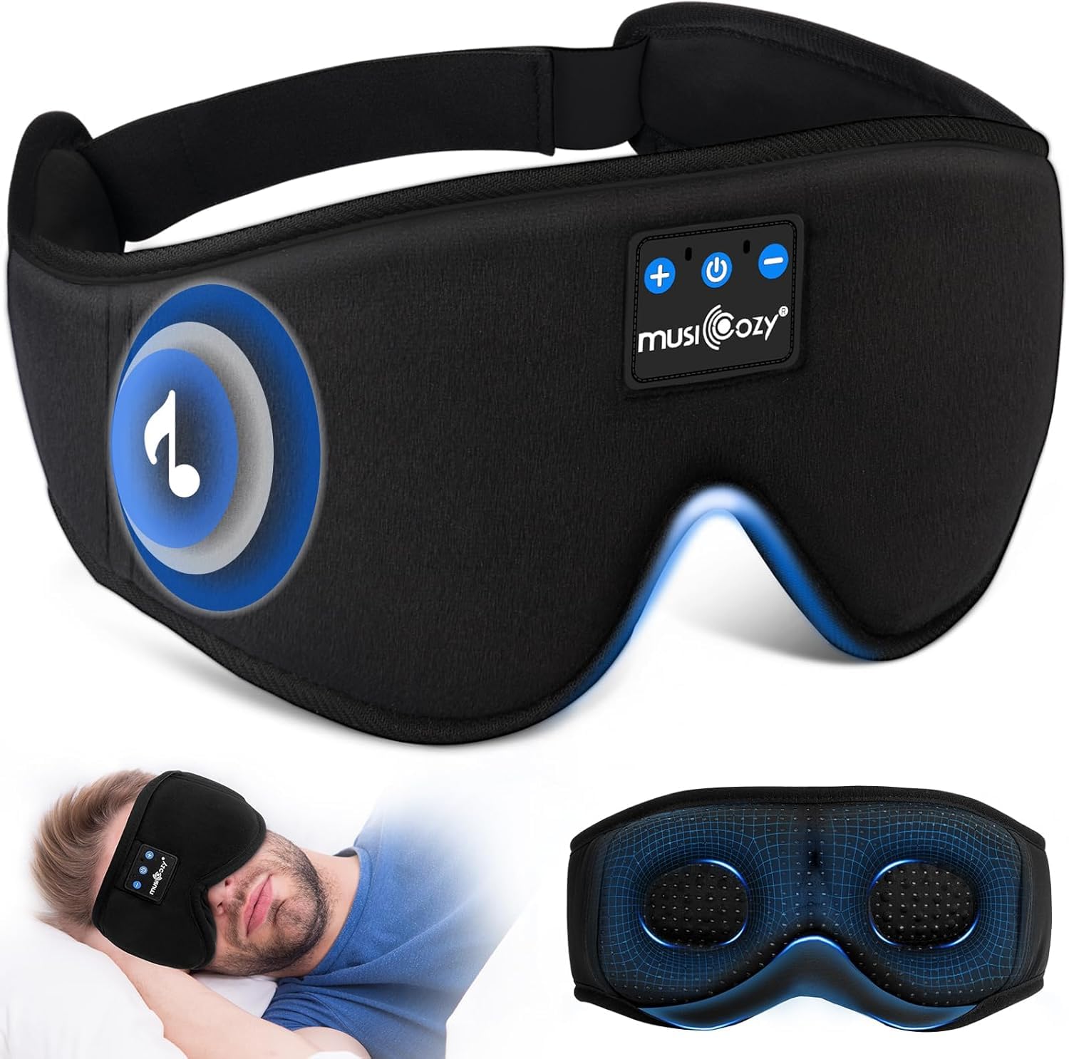 MUSICOZY Bluetooth 5.4 Sleep Headphones Sleeping Eye Mask Earbuds Headband — Amazon image 11