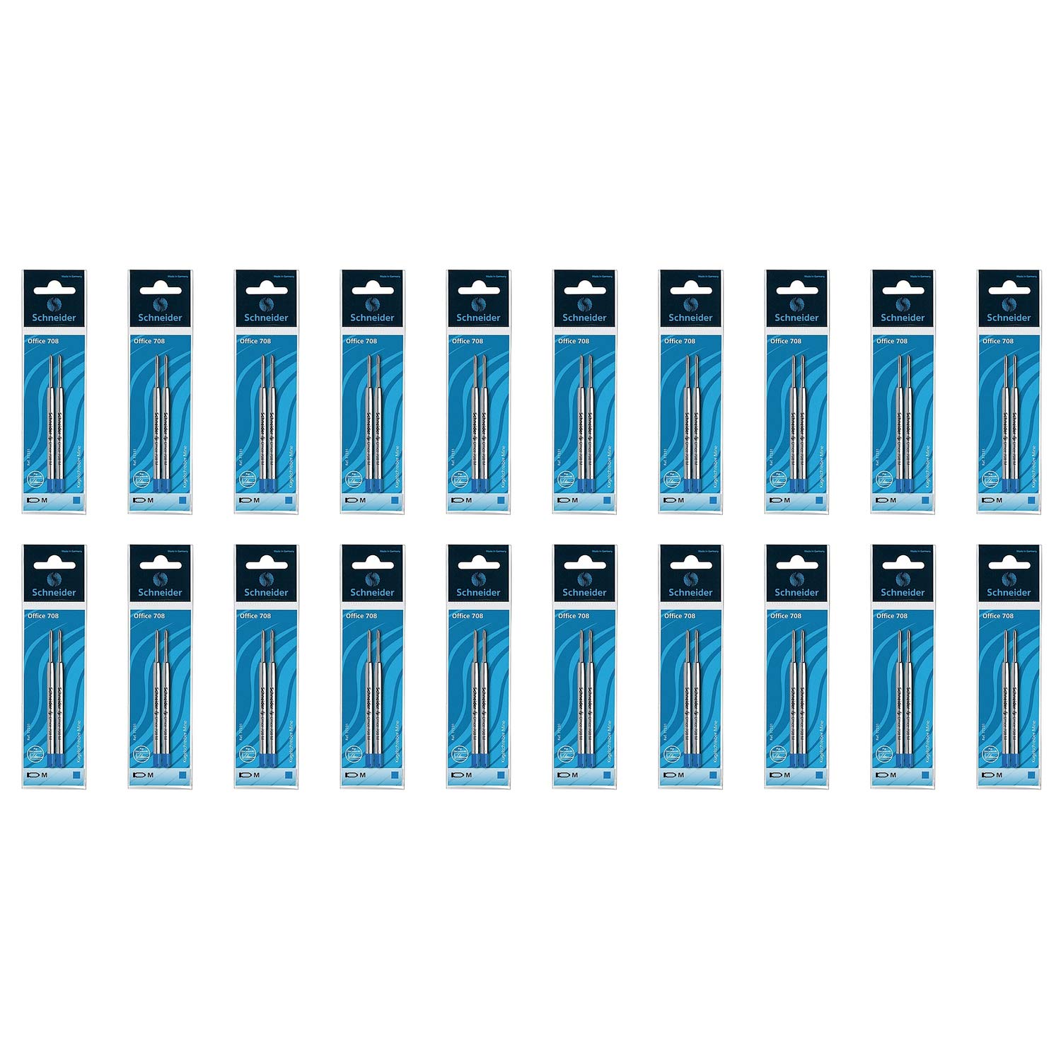 Schneider 50-77231 Kugelschreiber-Minen 708, System Parker, blau (20 x 2er Pack)