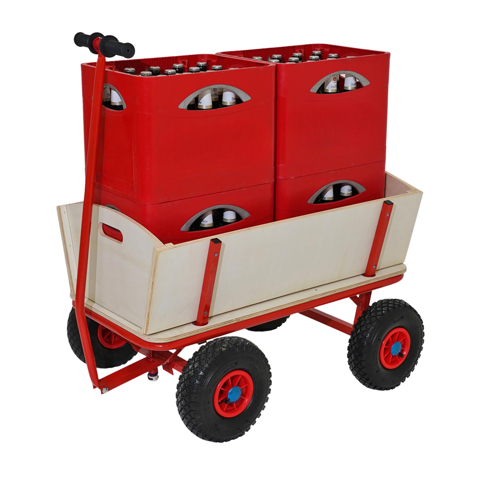 PROREGAL Chariot à Bras Professionnel Bolly | HxLxP 97x90x60cm | Capacité de Charge 150kg | Rouge | Chariot Transport