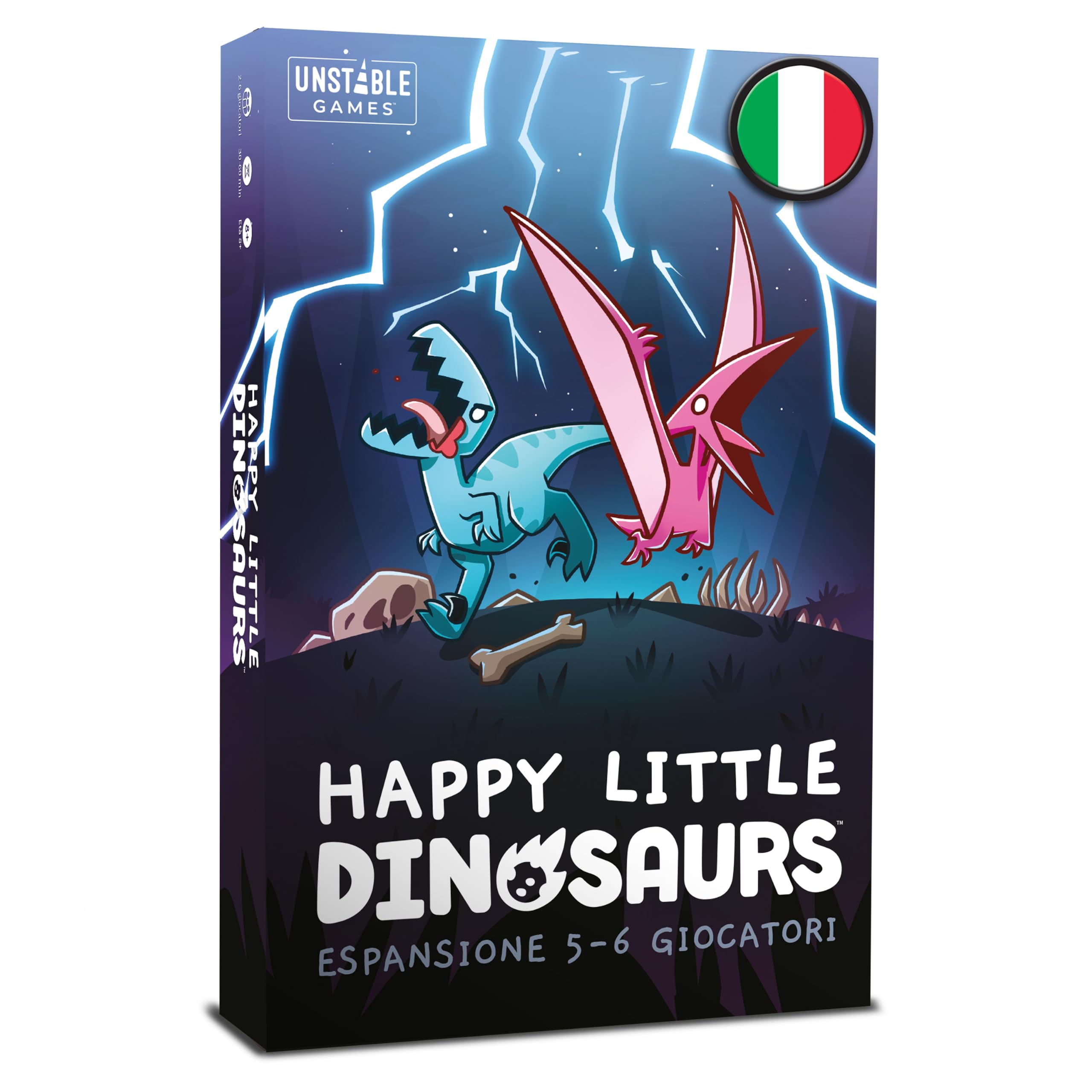 Asmodee - Happy Little Dinosaurs: Erweiterung für 5-6 Spieler - Erweiterung des Brettspiels, 2-6 Spieler, 8+ Jahre, italienische Ausgabe