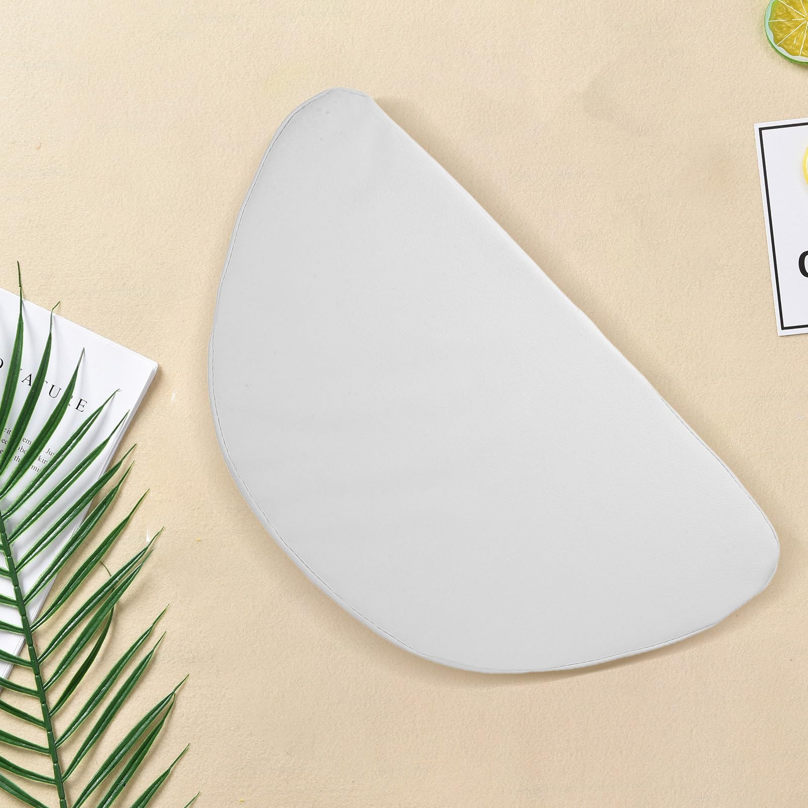 Uonlytech Almohada Interior para Camilla de Masaje Facial Color Blanco Núcleo Redondo Antivuelco, Reposacabezas Ergonómico para Cuello y Hombros, Cojín Profesional para Salón de Belleza