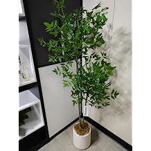 Pureegg 6FT Artificial Indoor Tree, Tall Faux Green Plant with Pot, Realistic Silk Leaves Floor Plant for Living Room, Office, Corner Decor, No Maintenance Fake Tree