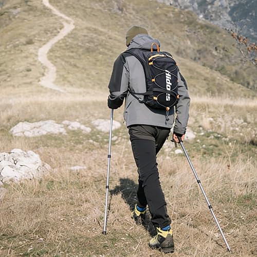 Miniatura 9 de Mochila de hidratación con bolsa de hidratación de 2 litros, bolsillo táctil para teléfono, brújula, silbato, mochila de agua reflectante ligera y