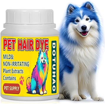 Dog Hair Dye, Blue Color Pet Hair Dye, Pet Safe Dye, Dog Hair Coloring Agent, Fashionable DIY Pet Grooming Easy to Use Pet Hairs Dye Permanent for Pets Grooming Blue,3.5 fl oz / 100 ml
