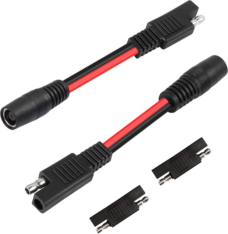 Cabo Adaptador SAE para DC 8 mm Fêmea PNGKNYOCN 14 AWG, 10 cm – Pacote com 2