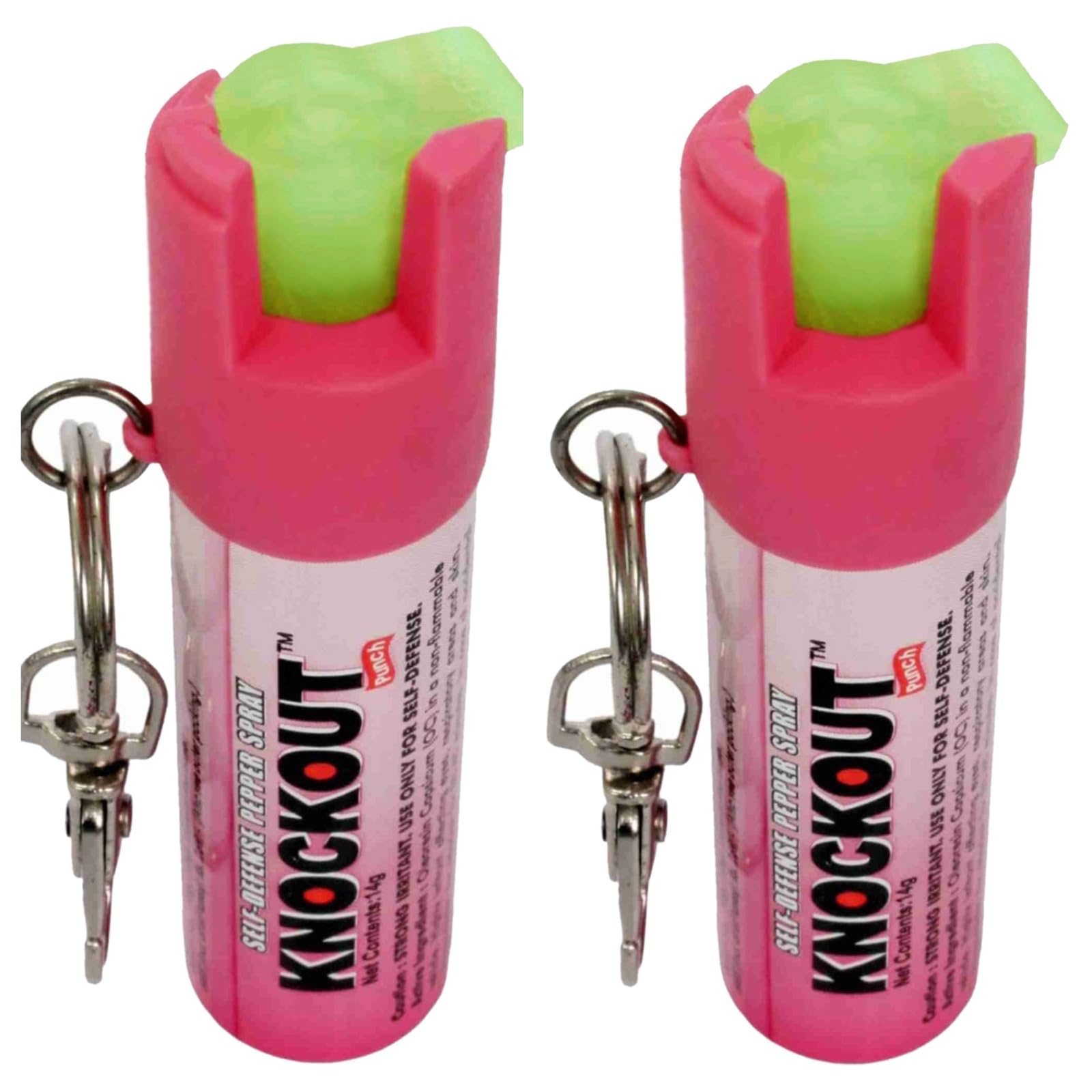 KNOCKOUT Pepper Spray for Women Self Defence with Keychain Glow in Dark Twist Safety Lock Pack of 2