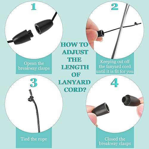 Miniatura 4 de 4 cordones para profesores para tarjetas de identificación y llaves, lindo cordón de silicona con cuentas con 4 soportes para tarjetas para mujeres,