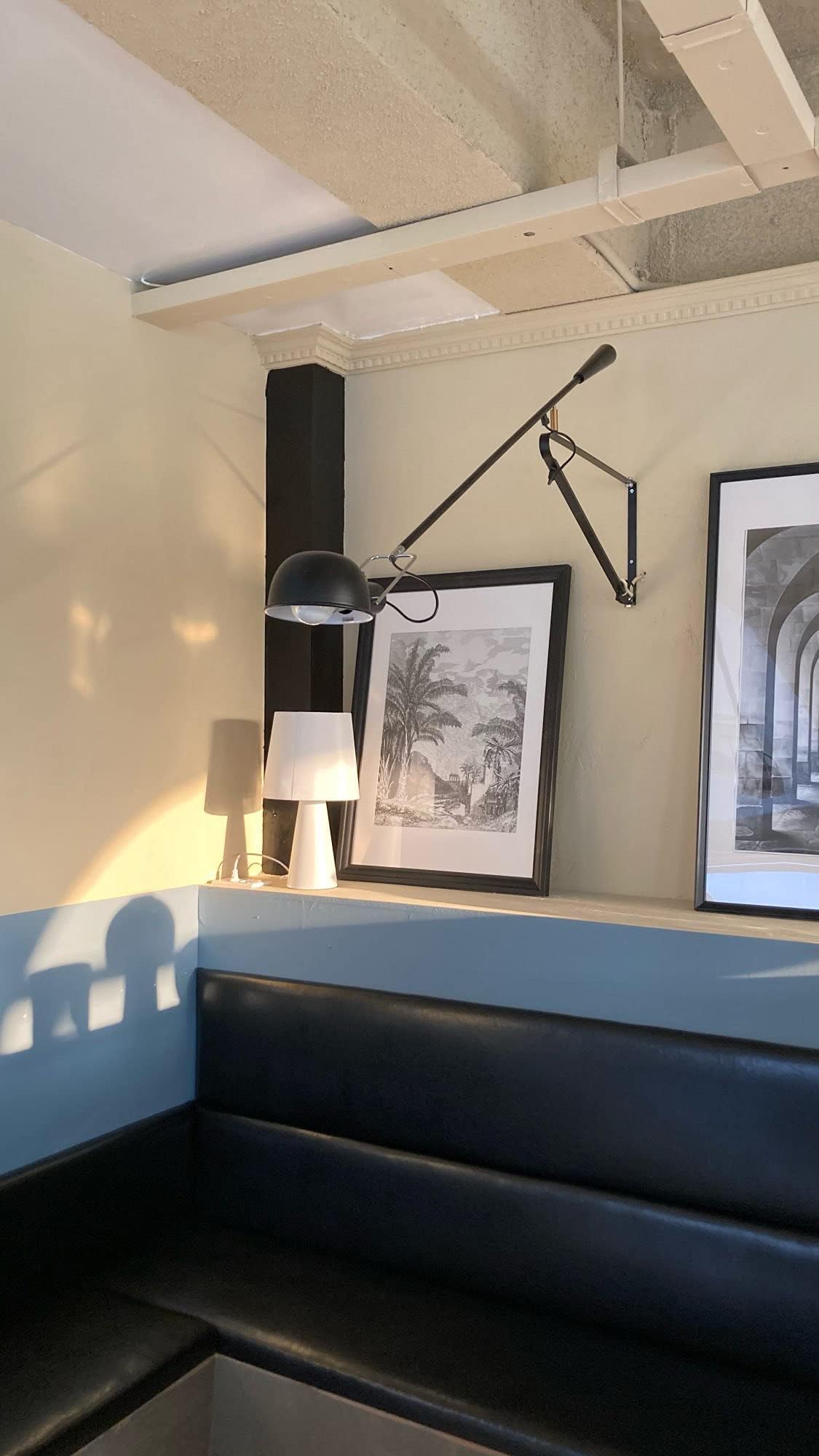 Schwenkarm Wandleuchte,industrial Retro Vintage Wandlampe Verstellbar Schwenkbarem Wandlicht Metall Zubehör mit schalter innen Wandbeleuchtung für Kaffeehaus Wohnzimmer Nachttisch Lesen Küche,Schwarz