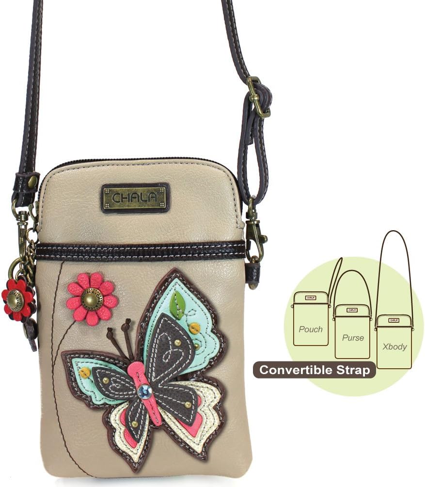 CHALA Handbags Collection - Gift For Butterfly Lovers (Ivory Butterfly Phone Purse)