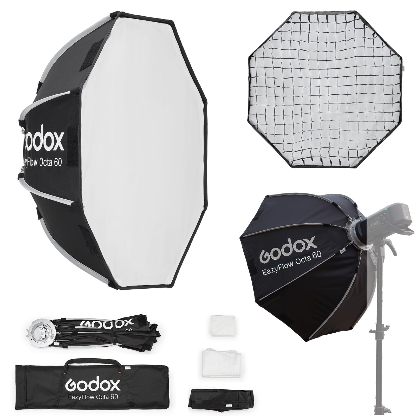Amazon | Godox EazyFlow Octa 60cm ソフトボックス、グリッド付き