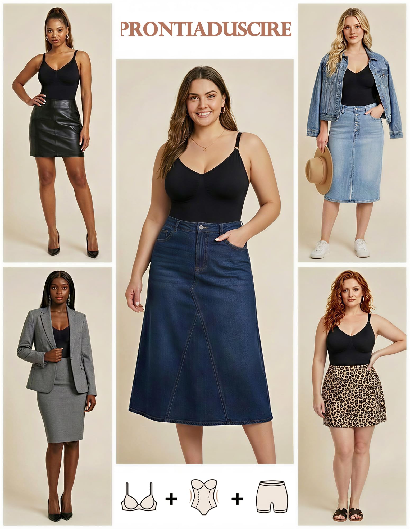 Damskie Body Shapewear Wyszczuplające Modelująca Brzuch | Mocna Kompresja, Korygująca Sylwetkę, Rozciągliwe, Podnoszące Pośladki, Oddychające, Regulowanymi Ramiączkami,