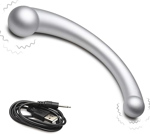 MASTER SERIES Consolador de doble extremo 10X Vibra-Crescent fabricado con silicona de primera calidad para hombres, mujeres y parejas. Punto G