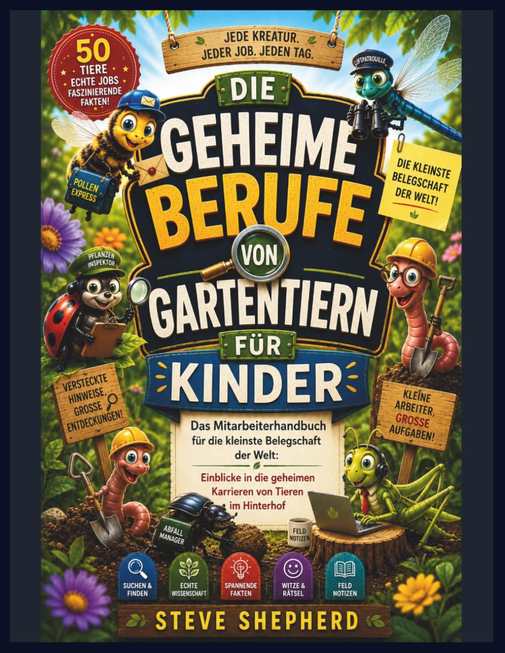 DIE GEHEIME BERUFE VON GARTENTIERN FÜR KINDER: Das Mitarbeiterhandbuch für die kleinste Belegschaft der Welt: Einblicke in die geheimen Karrieren von Tieren im Hinterhof