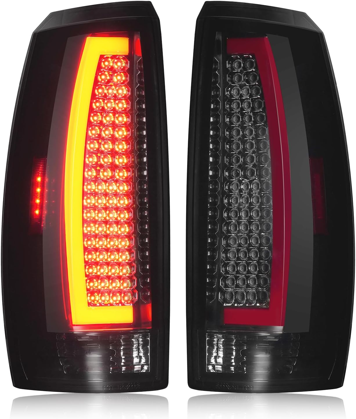 Tresound LED Tail Light for Chevy Avalanche 2007 2008 2009 2010 2011 2012 2013, Rear Taillight Assembly, GM2800222 GM2801222, Chrome Housing Smoked Lens