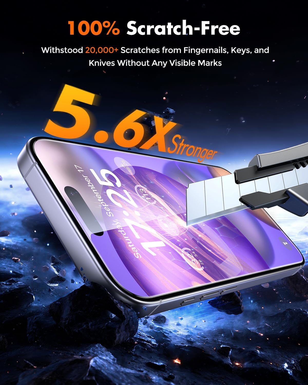 UNBREAKcable iPhone 16 Screen Protector [3-Pack], Tempered Glass with Auto-Align Tech for Easy Install, 9H+ Hardness, Anti-Fingerprint, Ultra-Clear, Full-Coverage Protection, 6.1-Inch