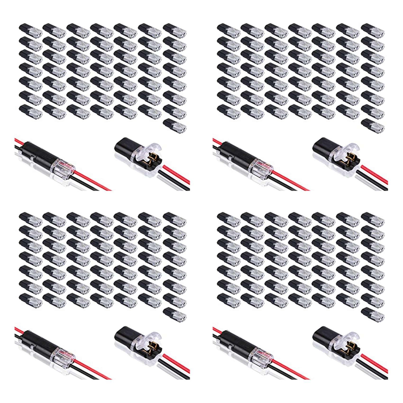 Jnchdghwa As Shown 200Pcs Double-Wire Plug-In Connector With Locking Buckle,Pluggable Connectors 2Pin 2 Way Universal Compact Wire Terminal