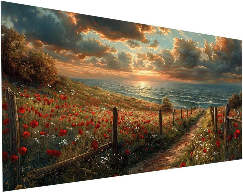 Broderie Diamant Kit Complet Plage 100x200 cm - Évadez-vous avec l'Art Créatif