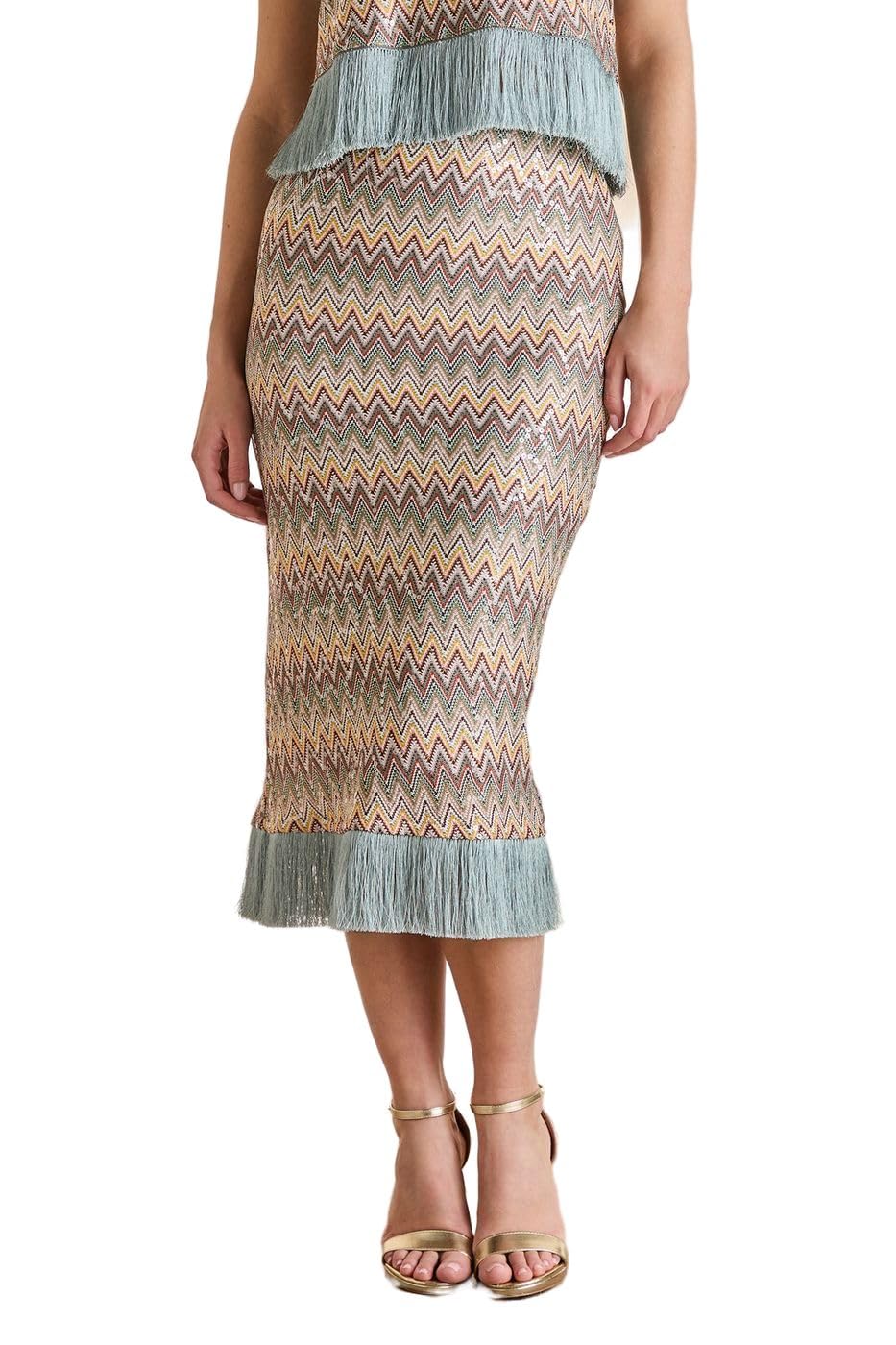 Coast Sequin Crochet Skirt with Tassel, 12, Multi