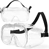 Two Pack- Safety Goggles with Anti-Fog Coating - ANSI Z87 Certified Clear Lens, Adjustable Strap Splash-Resistant Safety Glasses, Lightweight Over Glasses Eye Protection