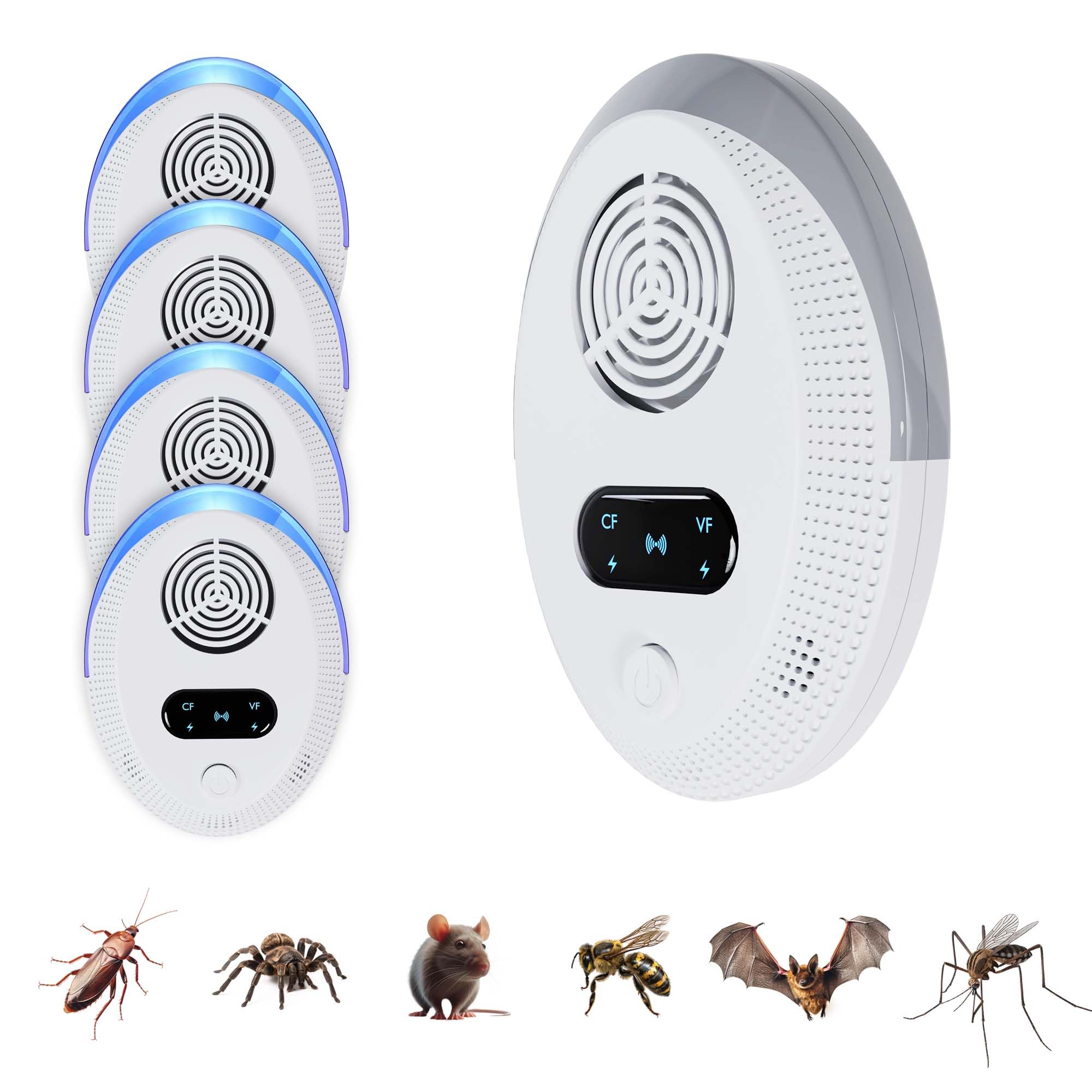 Repellente Ultrasuoni per Insetti - Antizanzare - Anti Ragni - Repellente per Topi - Dispositivo Elettrico Antizanzare - Pipistrelli