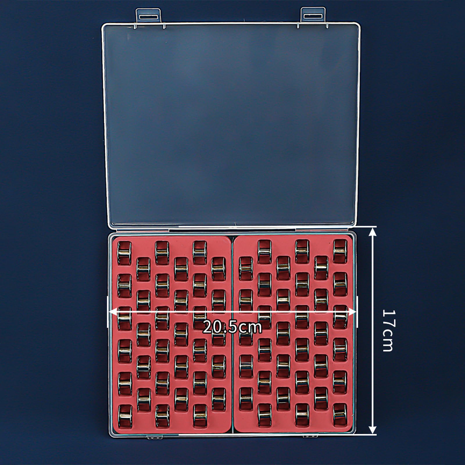 KUAIYIJU Boîte de rangement pour canettes 33/66 grilles avec couvercle - Portable - Organisateurs de bobines multifonctionnels - Accessoires de couture KUAIYIJU Boîte de rangement pour canettes 33/66 grilles avec couvercle - Portable - Organisateurs de bobines multifonctionnels - Accessoires de couture