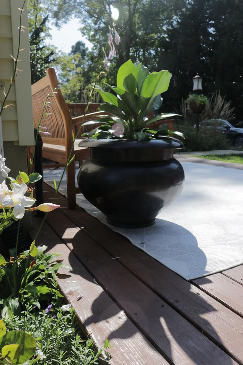 'Arzu' Brass Urn Planter - 12 Inch Diameter - Indoor/Outdoor
