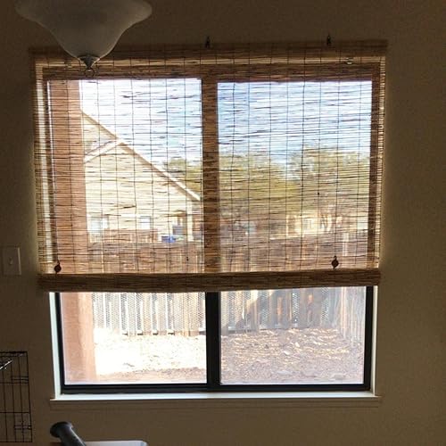 Miniatura 6 de Persianas enrollables sin cordones, de bambú, para exteriores, privacidad de 29 pulgadas, 33 pulgadas, 45 pulgadas, 57 pulgadas, 63 pulgadas, 37