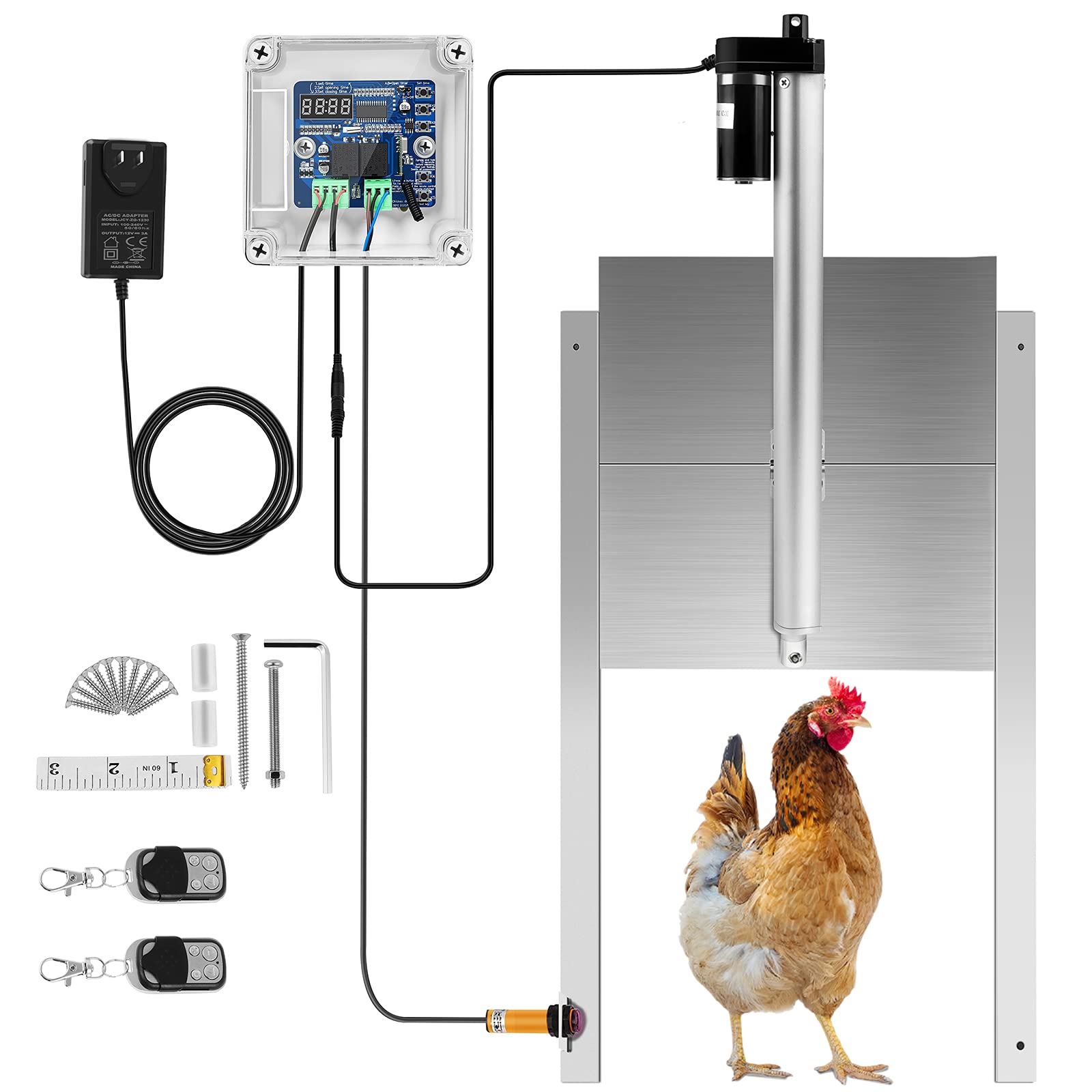 Buy Automatic Chicken Coop Door 66w Auto Electric Poultry Door Opener