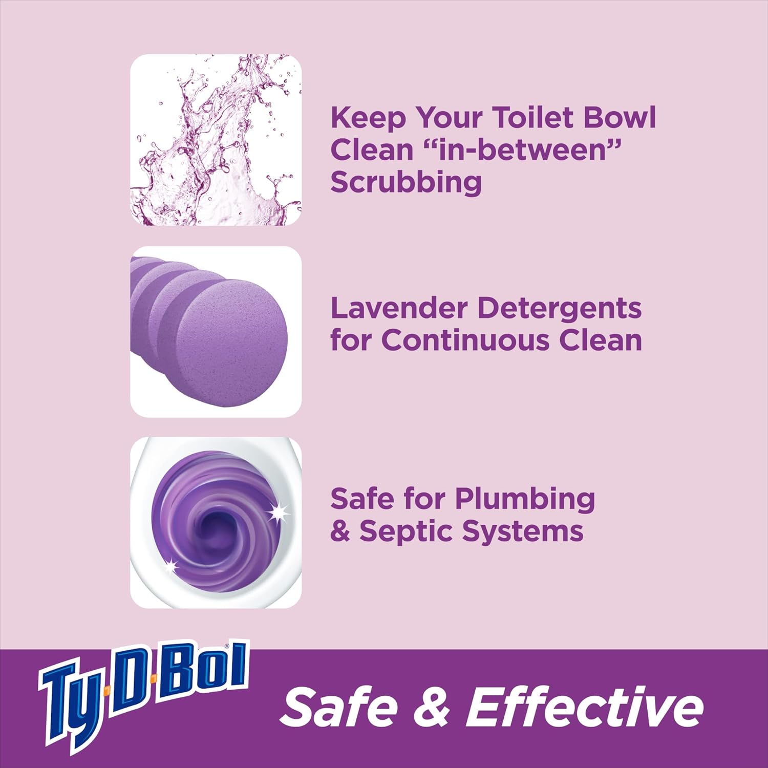 Buy TyDBol Lavender Tablets Value Pack Bleach Free Toilet Bowl Cleaner and Deodorizer for a