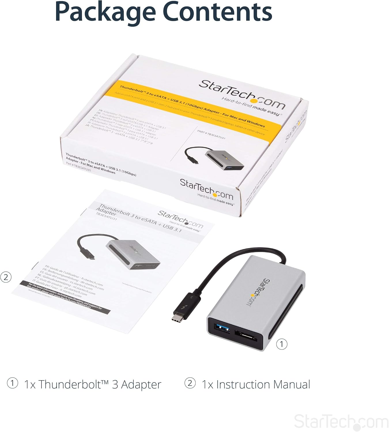 Free Shipping Over $50 StarTech.com Thunderbolt 3 to eSATA Adapter with USB 3.1 (10Gbps) - USB C to USB Adapter - Thunderbolt 3 to USB 3.0 Hub (TB3ESATU31) Best Deal 🛒 StarTech.com Thunderbolt 3 to eSATA Adapter with USB 3.1 (10Gbps) - USB C to USB Adapter - Thunderbolt 3 to USB 3.0 Hub (TB3ESATU31)