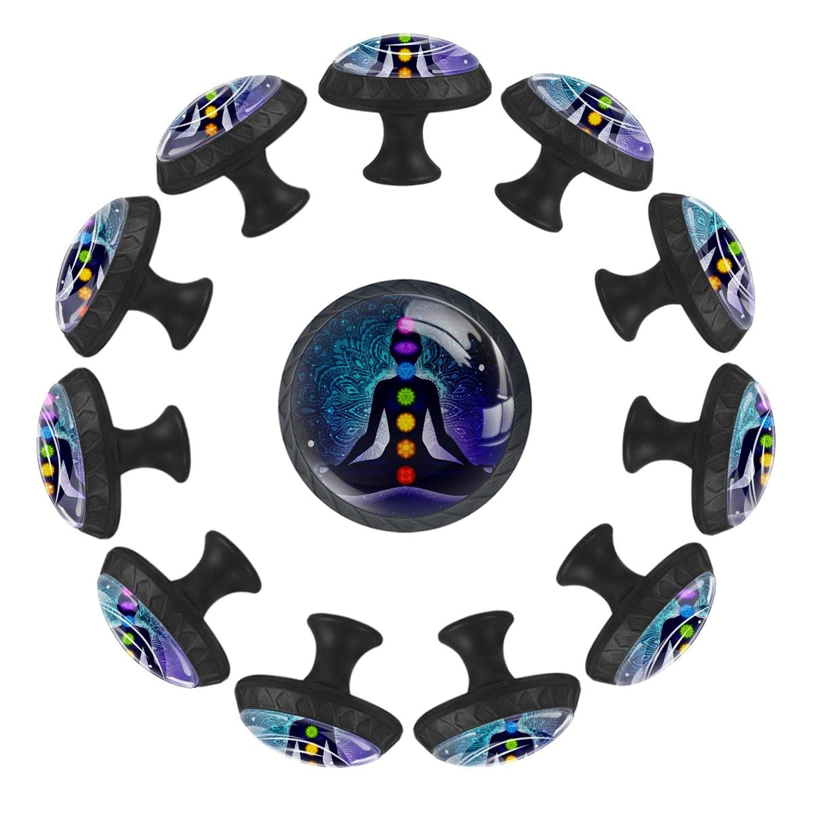 Bouton de tiroir rond Chakra Lotus 35 mm pour meuble, commode enfant et salle de jeux