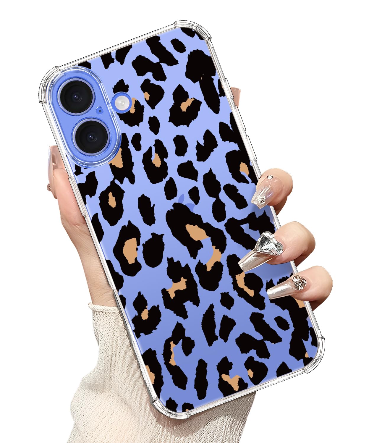 bicol for iPhone 16 Case with Screen Protector,Enhanced Camera Protection,Clear TPU Cover with Trendy Designs for Girls Women,Slim Fit Protective Phone Case,Cheetah Leopard Print
