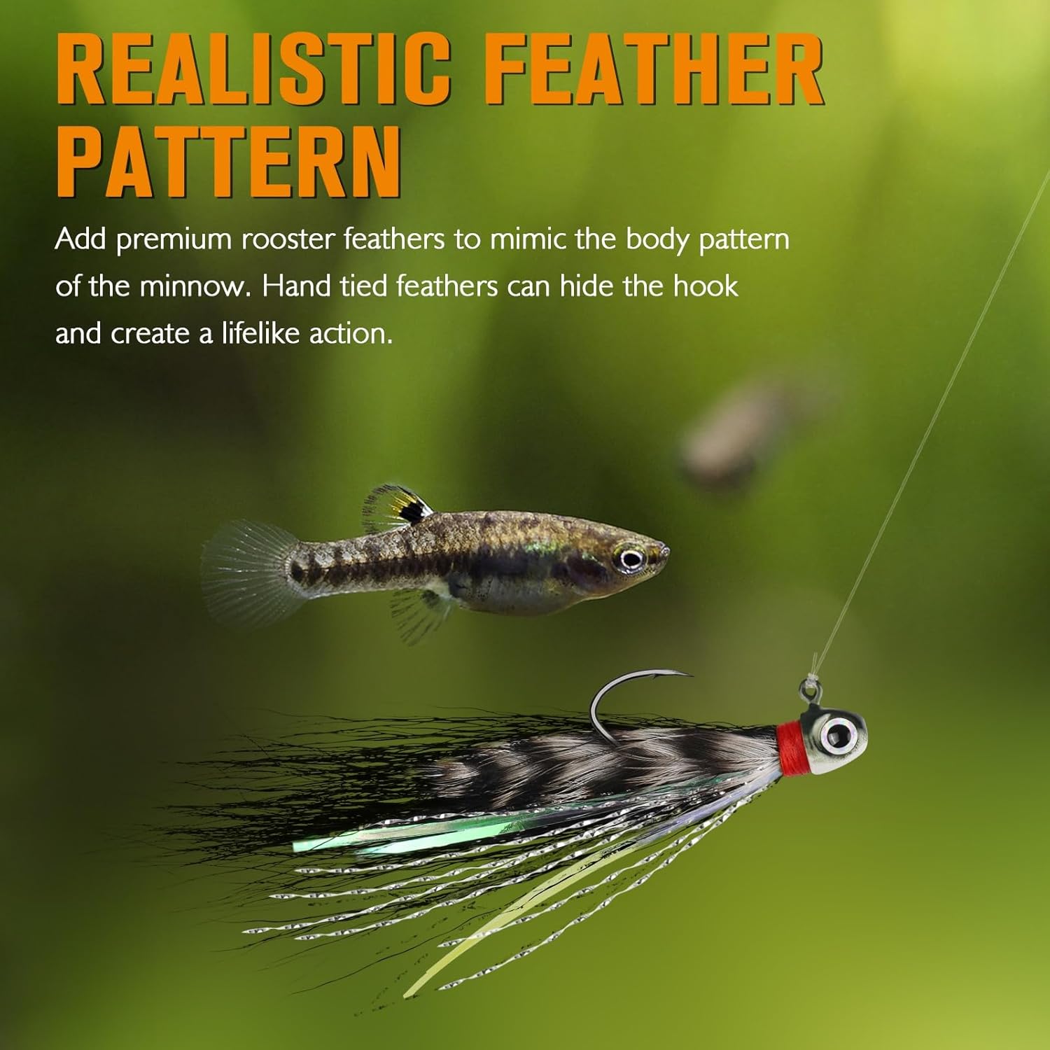 Dovesun 40pcs Hand-Tied Hair Bucktail Jigs, Sling Bag with Tool Set, Sling Tackle Bag & 3600 Tackle Box, Fishing Line Spooler, Fish Gripper, Pliers, Lanyard, 6pcs Random Lures Khaki