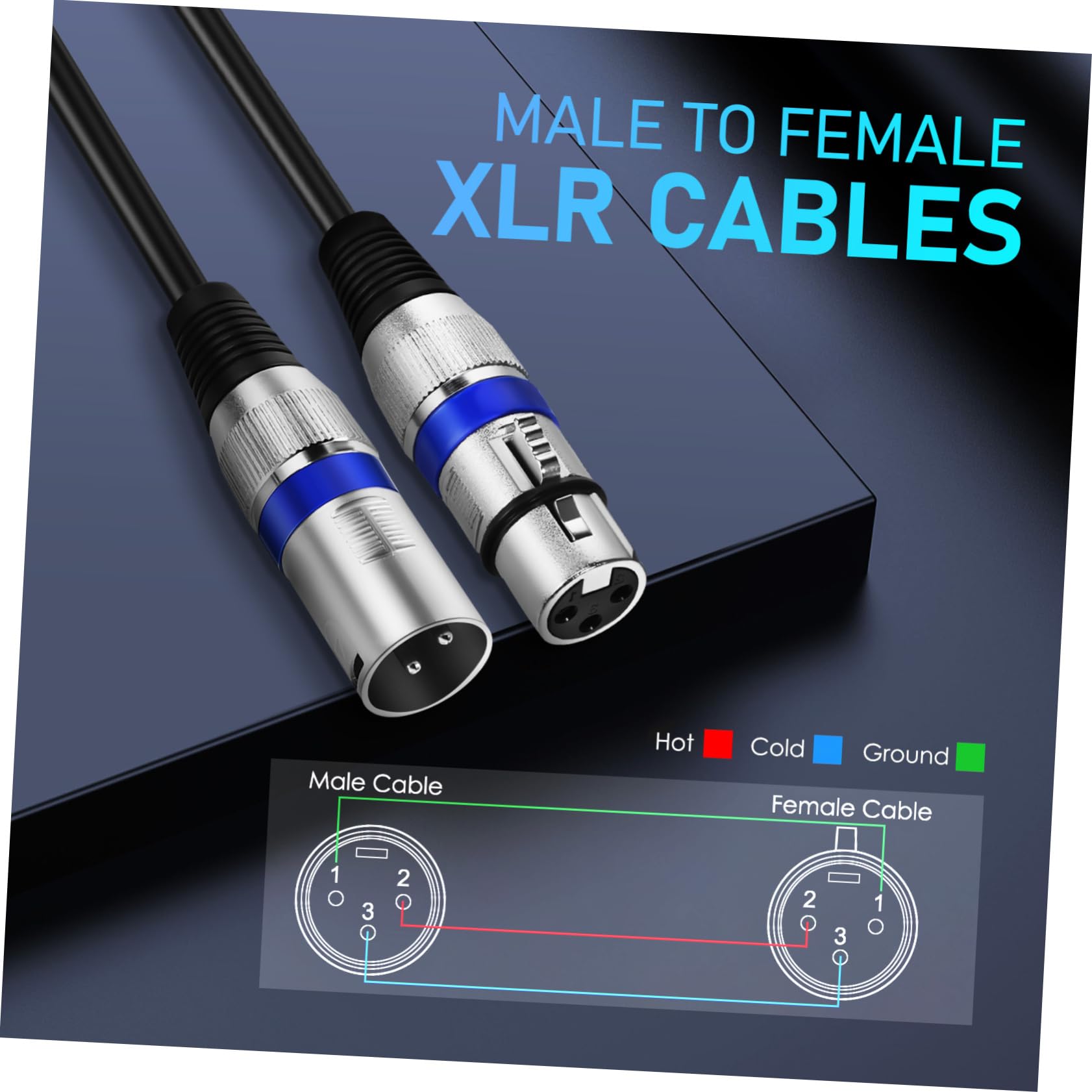 Mikinona Cavo Audio Xlr Doppia Schermatura in Rame 6mm per Casse Acustiche e Microfoni, 6 Pezzi, Uso Professionale e Rinforzo del Suono in Concerti