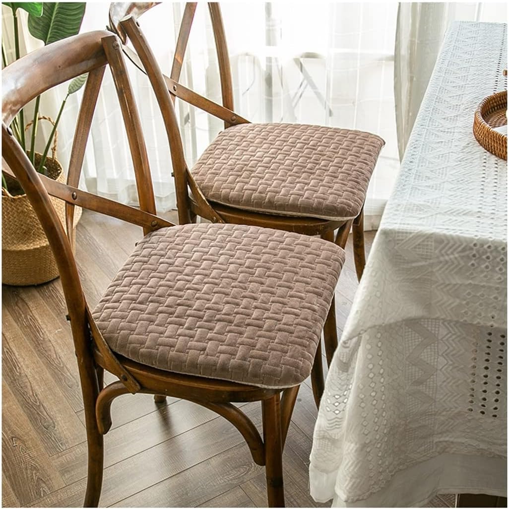 2/4 Packs Non Slip Chair Pad with Ties, Horseshoe Cushions Plush Chair Cushion and Durable Seat Cushion with Machine Washable Cover for Office Kitchen Dining Chairs